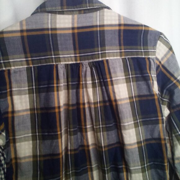 Lee Riders Button Up Shirt M Women Long Sleeve Plaid Blue Green - Picture 5 of 16